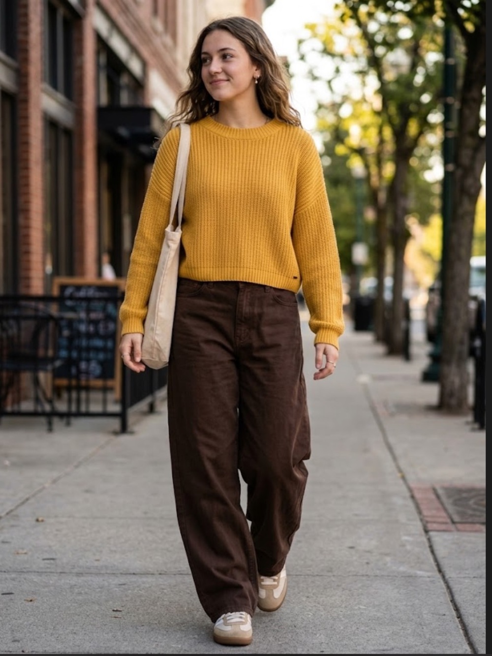 Hollister Mustard Ribbed Crewneck Sweater